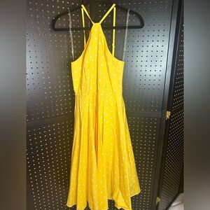 VENUS Yellow Backless Polka Dot Dress